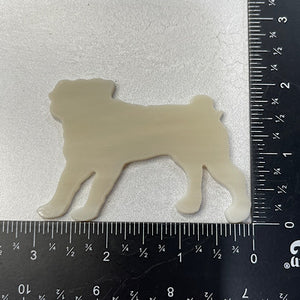pre-cut pug, approximately 2” x 3”