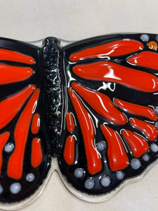 Monarch butterfly stained glass suncatcher