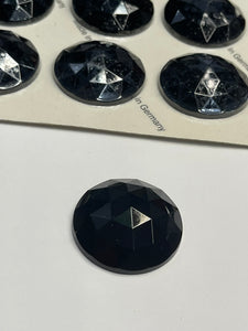 35mm black faceted jewel