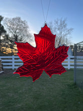 Load image into Gallery viewer, Maple leaf stained glass suncatcher