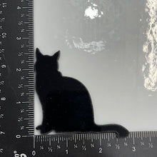 Load image into Gallery viewer, pre-cut sitting cat, oceanside black 96 COE, 3 sizes available