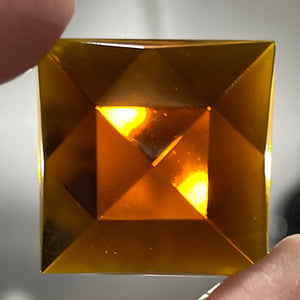 Sale: 30mm square dark amber faceted jewel