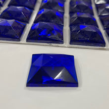 Load image into Gallery viewer, SALE: 30mm square cobalt blue faceted jewel