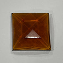 Load image into Gallery viewer, SALE:  30mm square light amber faceted jewel