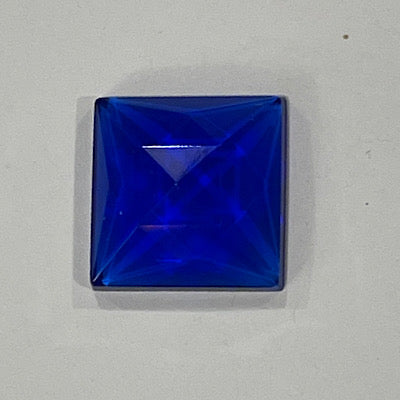 20mm square cobalt blue faceted jewel
