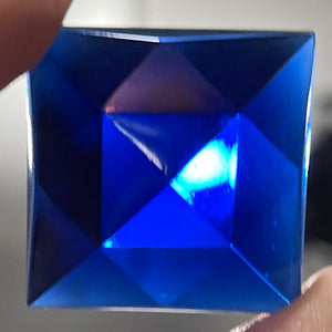 SALE: 30mm square cobalt blue faceted jewel