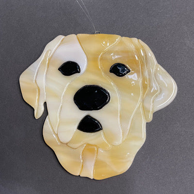 Labrador Retriever stained glass suncatcher