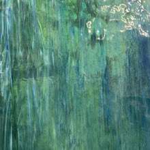 Load image into Gallery viewer, AG100 artisan glass blue, green, white mottled 12 x 15