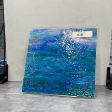 Load image into Gallery viewer, Y65851 uroboros sky blue, sea green, white, gold pink 11.5 x 12