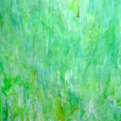 AG116 artisan glass lime with white & sky blue ripple 12 x 15