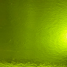 Load image into Gallery viewer, B142631 bullseye spring green transparent iridescent double rolled 90 COE 8.75 x 10