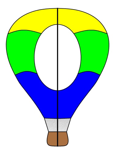 Hot air balloon spinner pre-cut kit, 4 panels