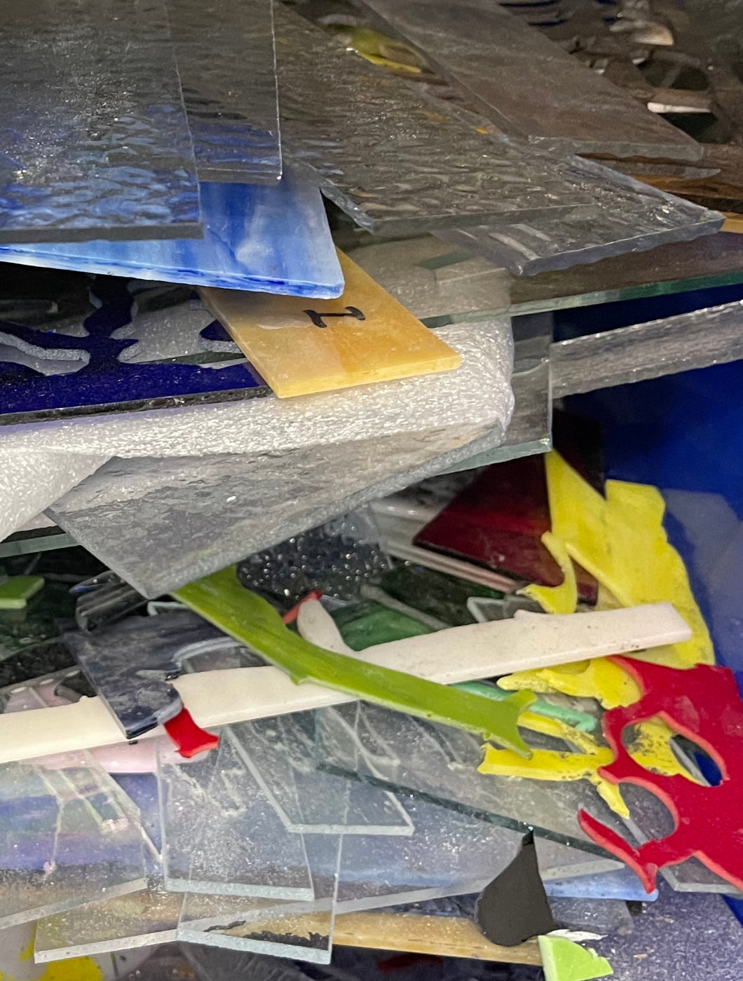 scrap stained glass 10 pounds: clear and color non-fusible