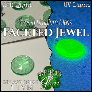 11mm green uranium faceted