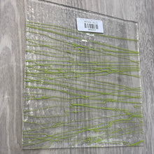 Load image into Gallery viewer, B415900 bullseye neon lime stringers on clear 90 COE 8.75 x 10