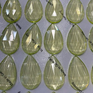 SALE: 40mm x 24mm yellow uranium teardrop faceted jewel