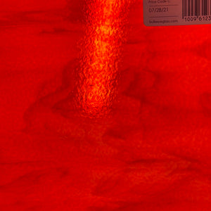B002450 bullseye tomato red thin 90 COE 8.75 x 10