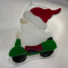 Load image into Gallery viewer, Santa on a Scooter stained glass suncatcher