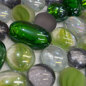 NEW: Unique mix of violet, greens, clear/pale green, white/clear nuggets in random sizes, 16oz