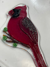 Load image into Gallery viewer, Cardinal stained glass suncatcher