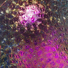 Load image into Gallery viewer, CBS magenta/green dichroic wissmach clear florentine THIN 90 COE, 1 quarter circle