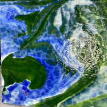 Load image into Gallery viewer, Y1046RG youghiogheny white, dark green, cobalt blue mottled 11.5 x 12