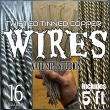 Load image into Gallery viewer, 12” twisted tinned cooper wire, 16 gauge