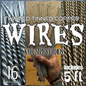 12” twisted tinned cooper wire, 16 gauge
