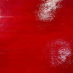 B012430 Bullseye red opal double rolled 90 COE 10 x 10