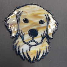 Load image into Gallery viewer, Golden Retriever stained glass suncatcher