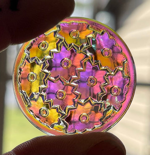 35mm clear iridescent zig-zag jewel