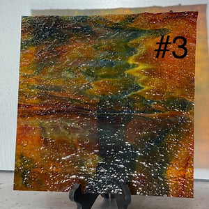 Y6595 uroboros by youghiogheny blue, yellow, red, orange granite mottle 12x12