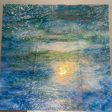 Load image into Gallery viewer, Y65851 uroboros sky blue, sea green, white, gold pink 11.5 x 12