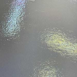 B011351 bullseye white opal rainbow iridescent thin 90 COE 8.5 x 10m