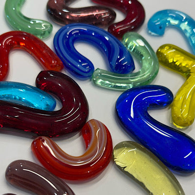 NEW: Unique mix of Oceanside squiggles, 96 COE, 10oz
