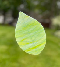 Load image into Gallery viewer, Ash leaf stained glass suncatcher, approx. 4.5" x 7"
