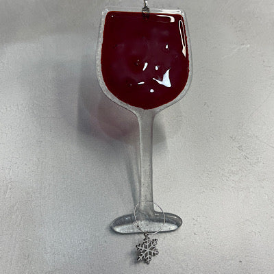 Wine stained glass suncatcher