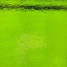 Load image into Gallery viewer, B142631 bullseye spring green transparent iridescent double rolled 90 COE 8.75 x 10