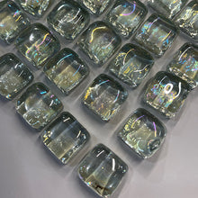 Load image into Gallery viewer, NEW: clear iridescent chunks, approximately 1” square and 1/2” tall  19 oz bag