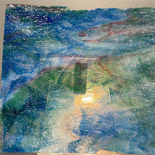 Load image into Gallery viewer, Y65851 uroboros sky blue, sea green, white, gold pink 11.5 x 12