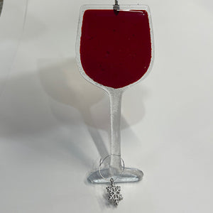 Wine stained glass suncatcher