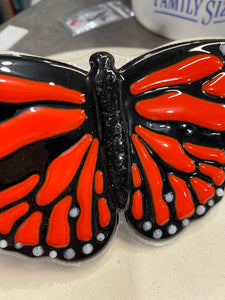 Monarch butterfly stained glass suncatcher