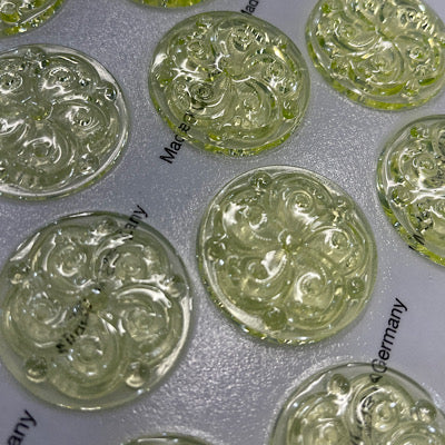 SALE: 35mm yellow uranium swirl jewel