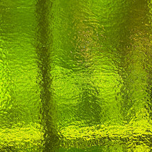 Load image into Gallery viewer, B142631 bullseye spring green transparent iridescent double rolled 90 COE 8.75 x 10