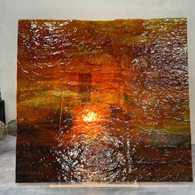 Load image into Gallery viewer, Y6595 uroboros by youghiogheny blue, yellow, red, orange granite mottle 12x12