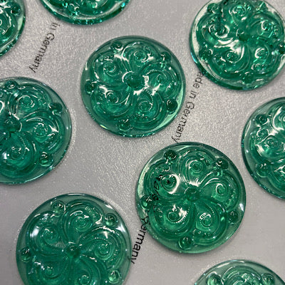 SALE: 35mm green uranium swirl jewel