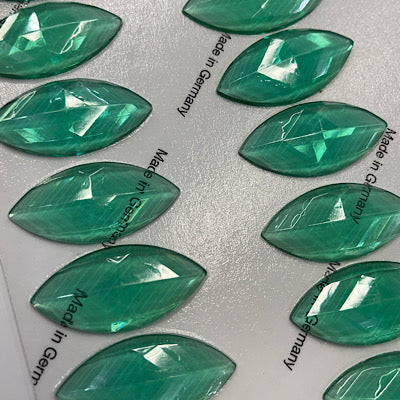 SALE: 42mm x 20mm green uranium navette jewel