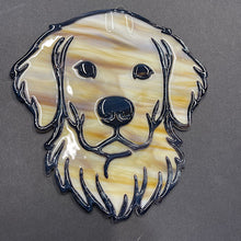 Load image into Gallery viewer, Golden Retriever stained glass suncatcher