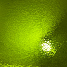 Load image into Gallery viewer, B142631 bullseye spring green transparent iridescent double rolled 90 COE 8.75 x 10