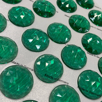 35mm green uranium faceted jewel